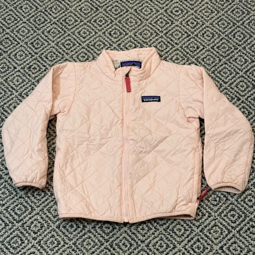 🎉 NWOT 🎉 Patagonia 4T Light Pink Heart & Floral Lined Jacket